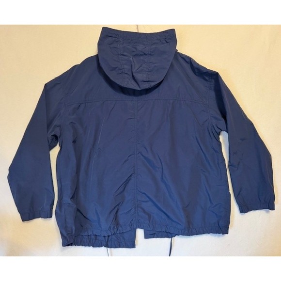 Eileen Fisher Organic Cotton Nylon Rain Jacket Blue Button Hooded Size‎ XL - Picture 11 of 13